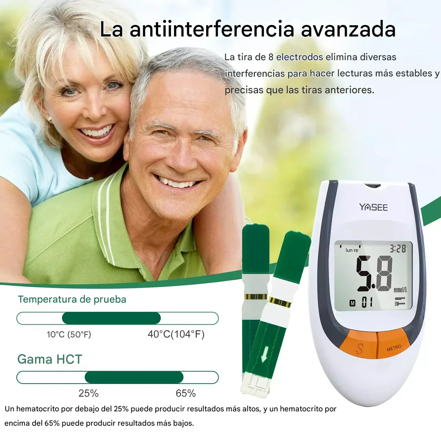 Medidor de Glucosa en Sangre YASEE GLS‑77 – Kit Completo (50 Tiras + 50 Lancetas)