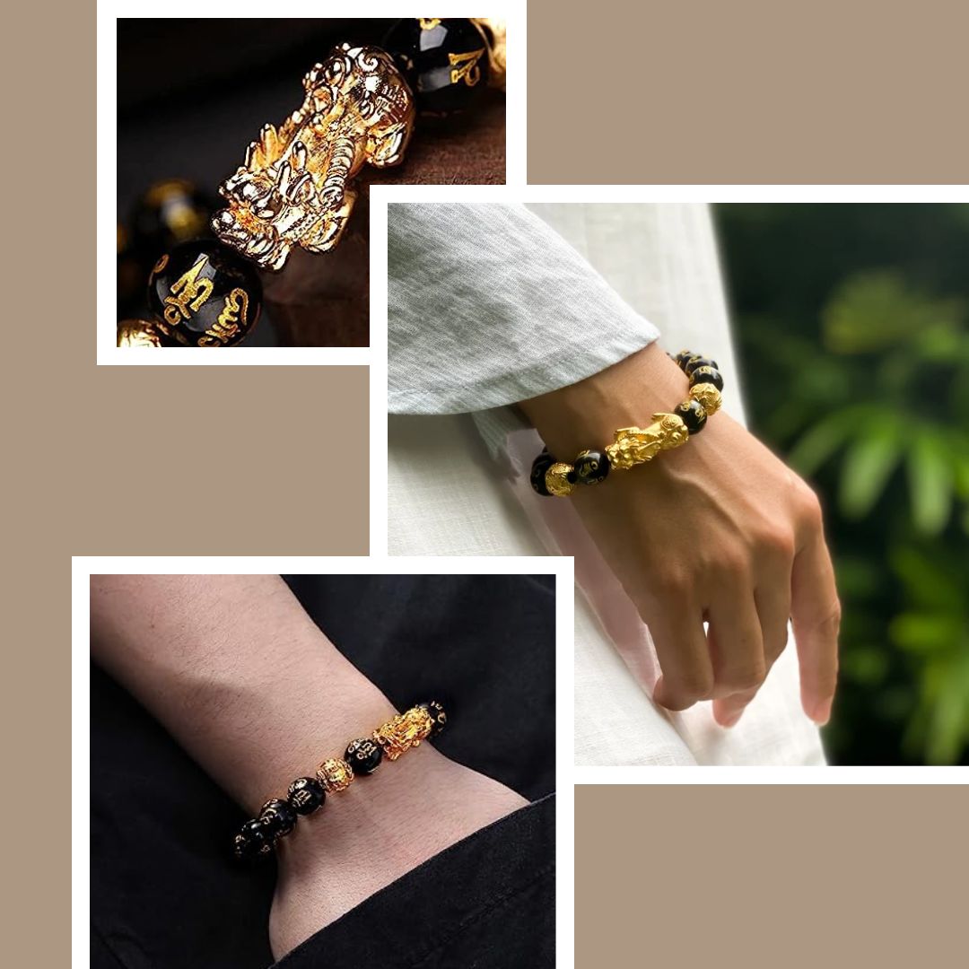 Pulsera Feng Shui PiXiu de Abundancia y Protección con Obsidiana Negra